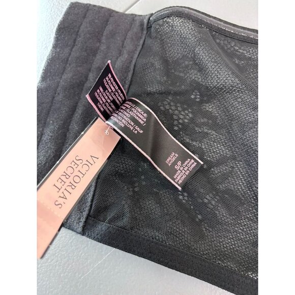 Victoria's Secret small black velvet strapless‎ plunge neck bra top bustier - Picture 6 of 6